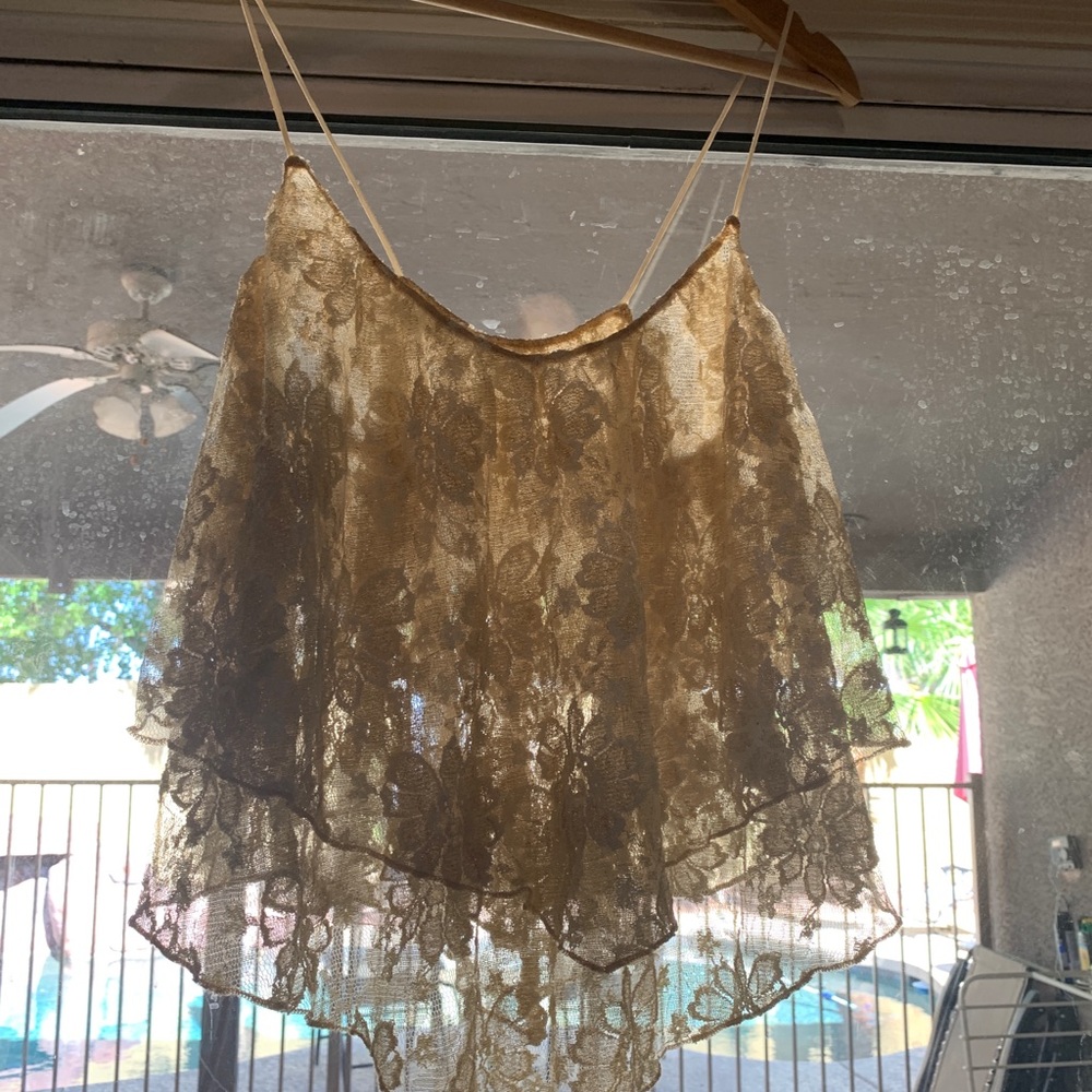 Urban outfitters gold flowy top